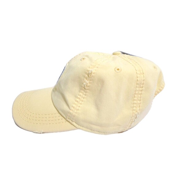 Life Is Good Summer Ocean Wave Heart Logo Sun Baseball Cap Hat Yellow Distressed - Picture 3 of 8